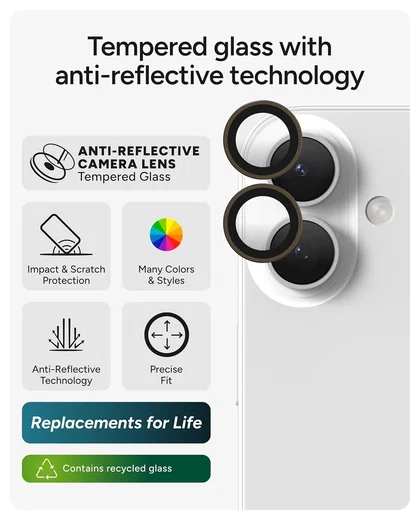ZAGG Camera Rings iPhone 17 / 16 / 16 Plus Camera Protector Beige afbeelding 2