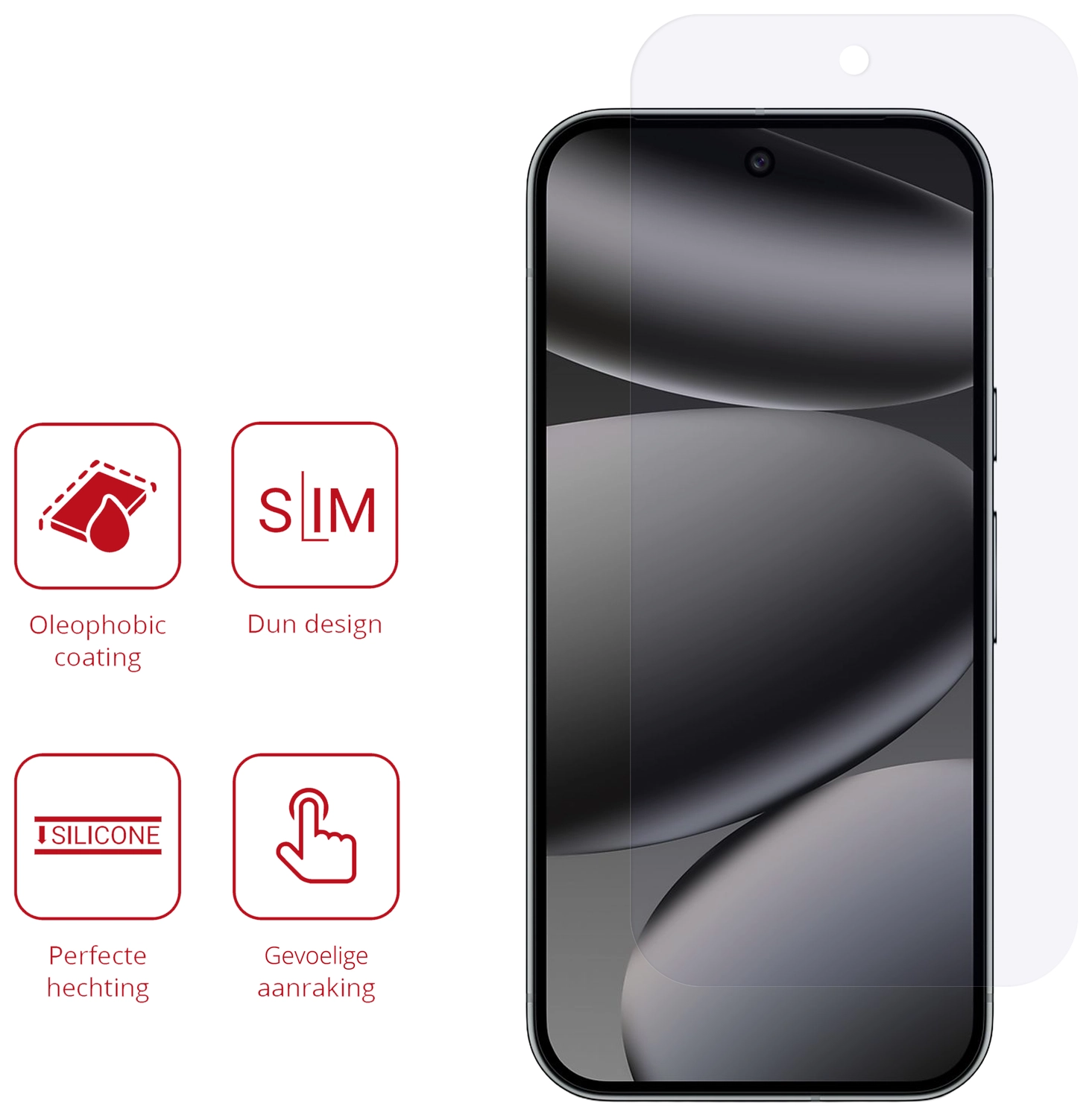 Rosso Google Pixel 10 / 10 Pro Screen Protector Case Friendly Folie Duo Pack afbeelding 2