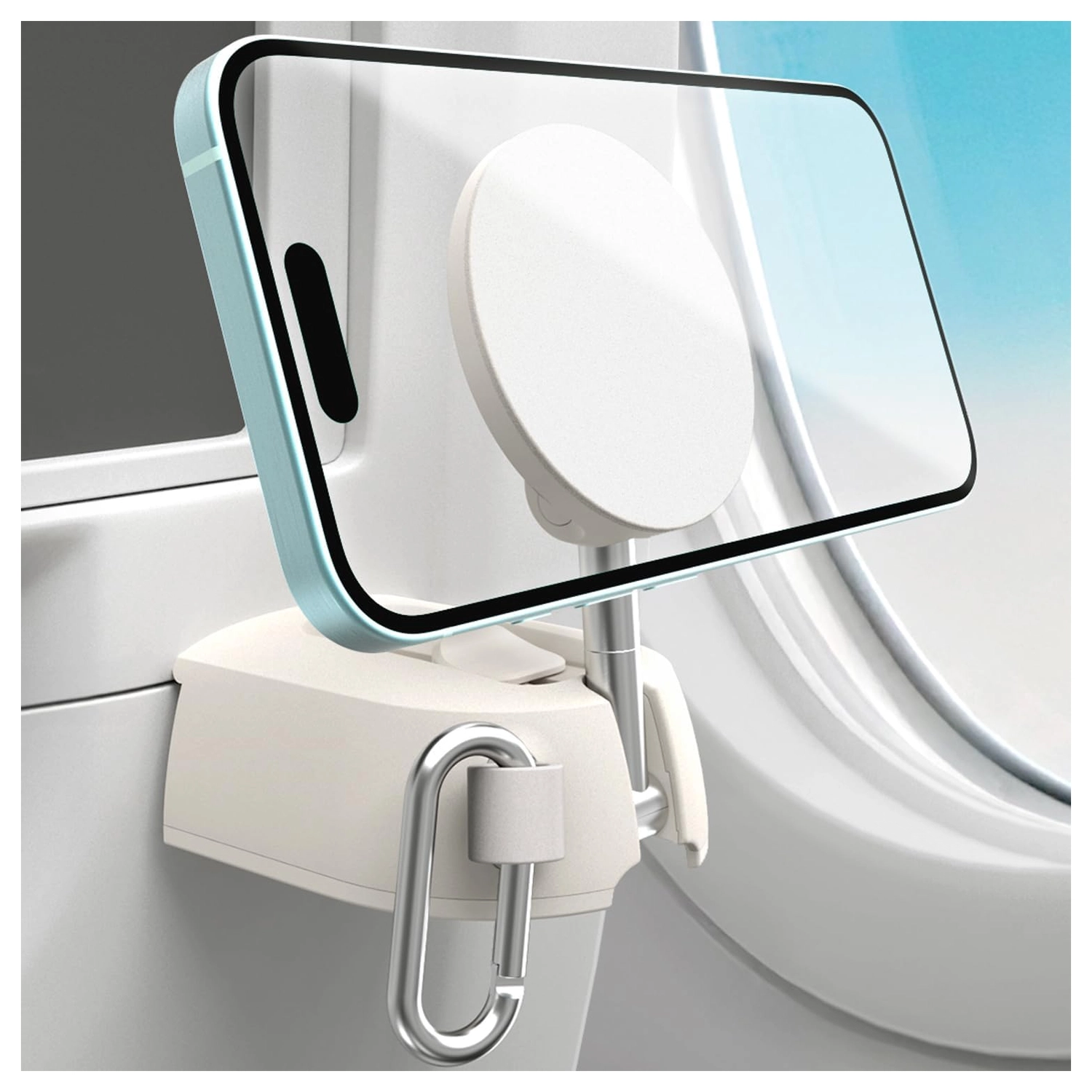 iOttie Treker MagSafe / Qi2 Telefoonhouder Vliegtuig Tafel / Trein Beige afbeelding 4