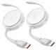 iOttie Oprolbare USB-C naar USB-C Kabel 100W Verstelbare Lengte Wit (2-Pack) afbeelding 1