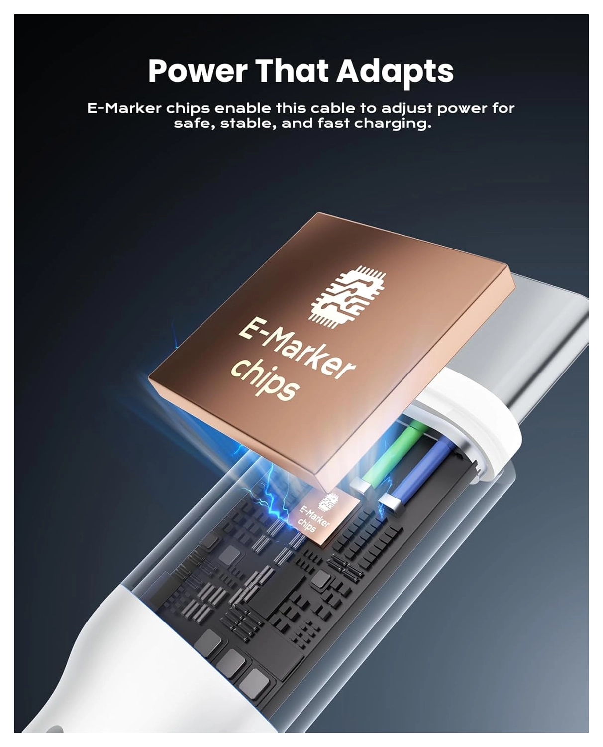 iOttie Oprolbare USB-C naar USB-C Kabel 100W Verstelbare Lengte Wit (2-Pack) afbeelding 4