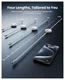 iOttie Oprolbare USB-C naar USB-C Kabel 100W Verstelbare Lengte Wit (2-Pack) afbeelding 5