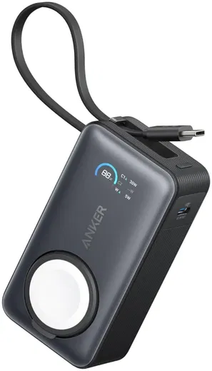 Anker MagGo (35W) 10.000 mAh Powerbank Telefoon en Apple Watch Oplader Zwart afbeelding 1