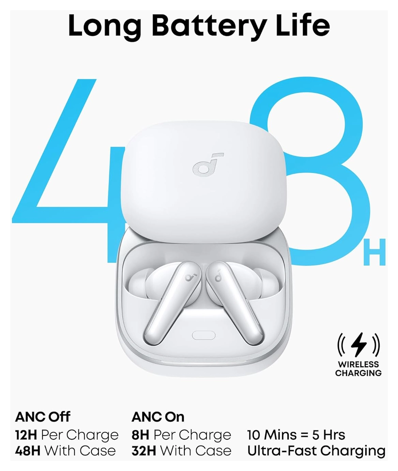 Anker Soundcore Liberty 5 Draadloze Oordopjes Noice Cancelling Wit afbeelding 3