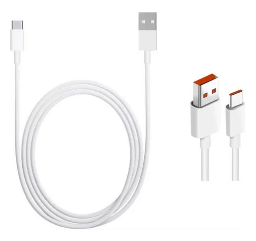 Originele Xiaomi USB-A naar USB-C Kabel 6A 120W PD 1M Wit afbeelding 2