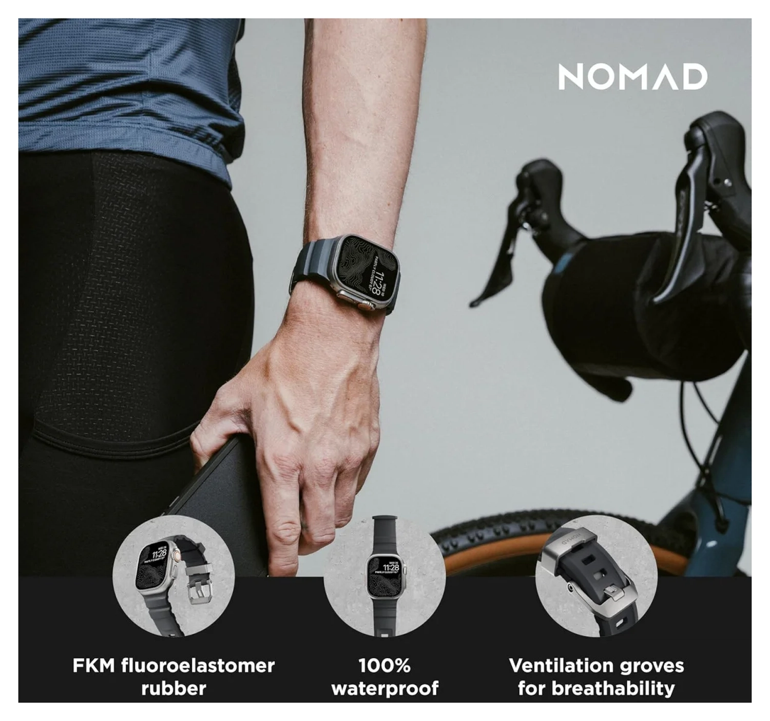 Nomad Rocky Point - Apple Watch Band - 1-10/SE/Ultra - 49/46/45/44/42MM - Zwart afbeelding 3