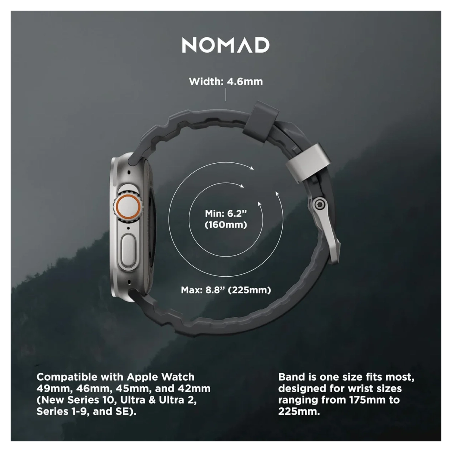 Nomad Rocky Point - Apple Watch Band - 1-10/SE/Ultra - 49/46/45/44/42MM - Zwart afbeelding 6