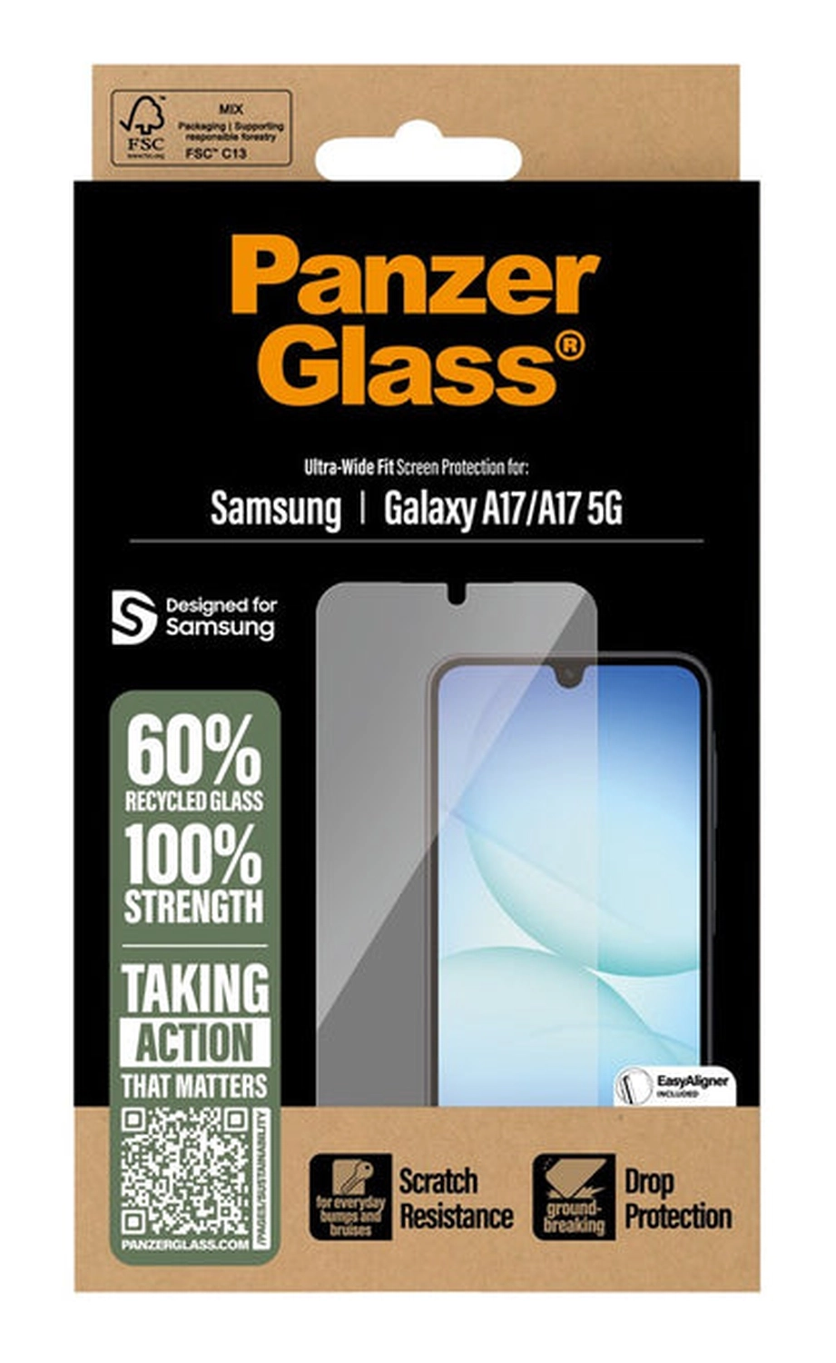 PanzerGlass Ultra-Wide Samsung Galaxy A17 Screen Protector Tempered Glass afbeelding 3