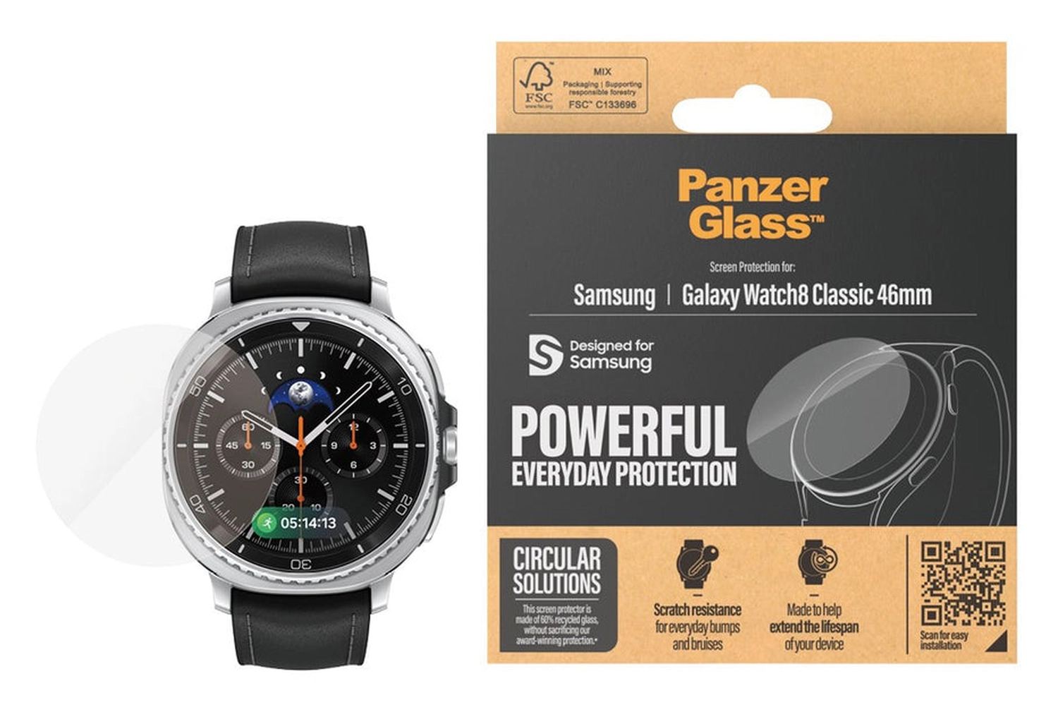 PanzerGlass Samsung Galaxy Watch 8 Classic Screen Protector Glas afbeelding 1