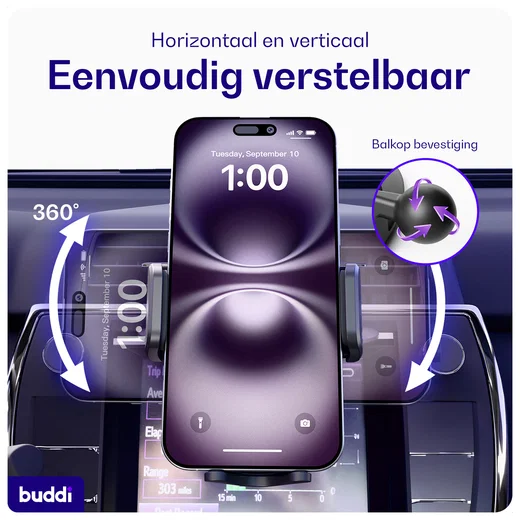 Buddi Way 2 Universele Telefoonhouder Auto Ventilatierooster met Klem afbeelding 5