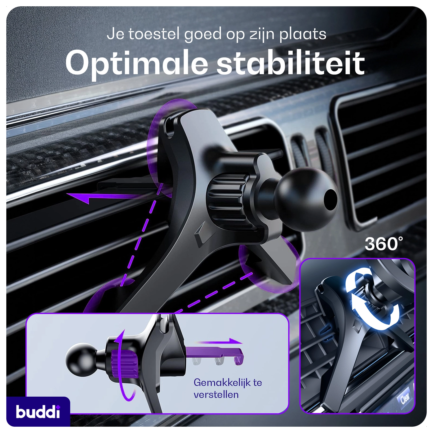 Buddi MagWay Universele MagSafe Telefoonhouder Auto Ventilatierooster afbeelding 5