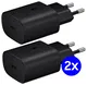Originele Samsung 25W Power Adapter USB-C Adapter Duo Pack Zwart