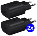 Originele Samsung 25W Power Adapter USB-C Adapter Duo Pack Zwart