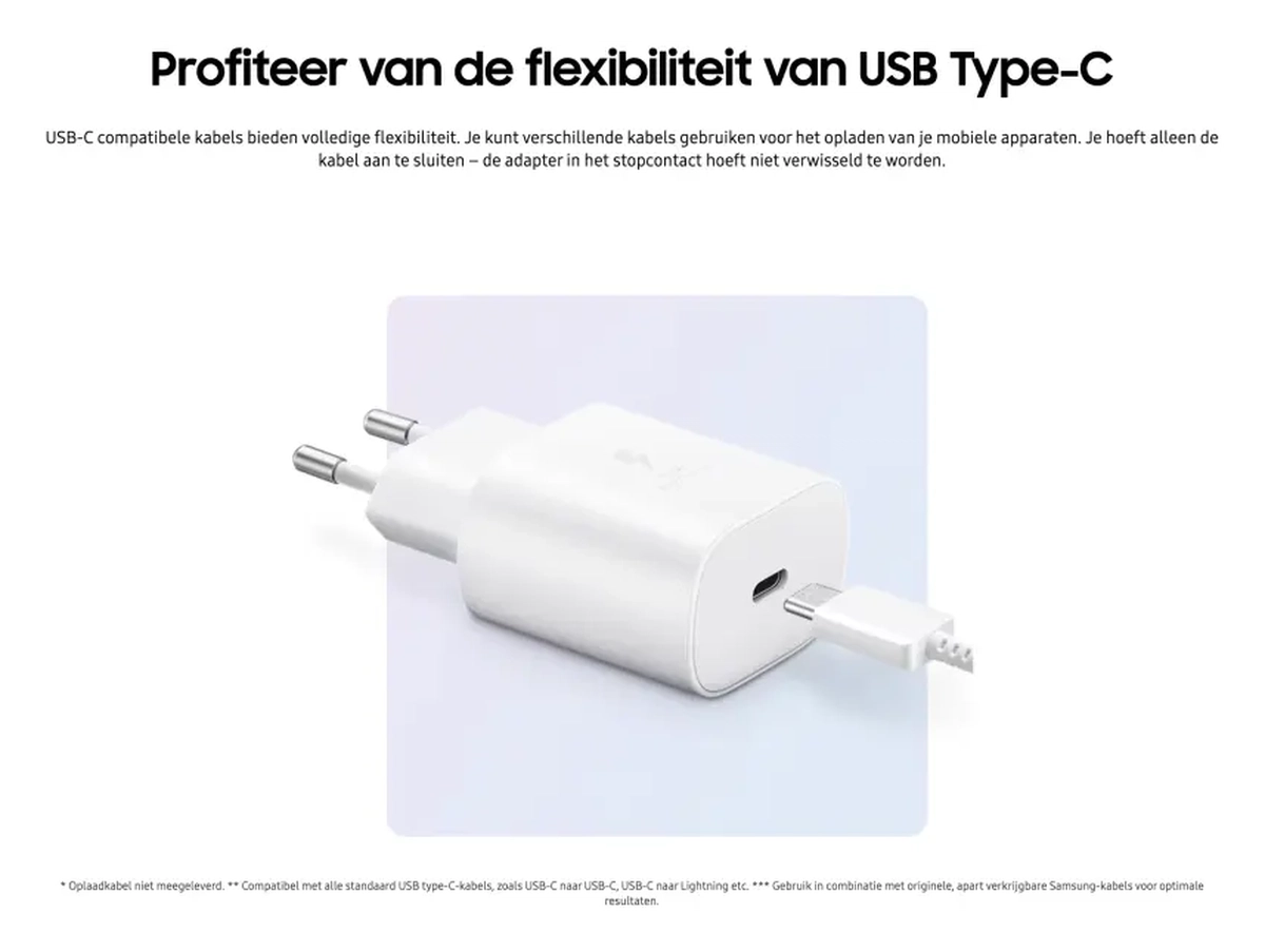 Originele Samsung 25W Power Adapter USB-C Adapter Duo Pack Zwart afbeelding 6