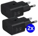 Originele Samsung 25W Energy Efficiency USB-C Adapter Duo Pack Zwart