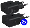 Originele Samsung 25W Energy Efficiency USB-C Adapter Duo Pack Zwart