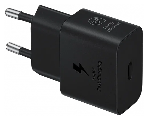 Originele Samsung 25W Energy Efficiency USB-C Adapter Duo Pack Zwart afbeelding 3