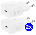 Originele Samsung 25W Energy Efficiency USB-C Adapter Duo Pack Wit