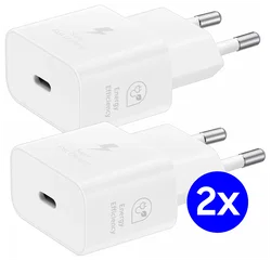 Originele Samsung 25W Energy Efficiency USB-C Adapter Duo Pack Wit afbeelding