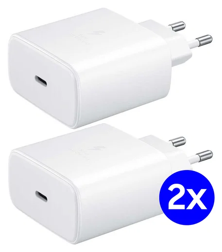 Originele Samsung 65W Power Adapter USB-C Adapter Duo Pack Wit afbeelding 1