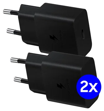 Originele Samsung 15W PD Power Adapter USB-C Oplader Duo Pack Zwart