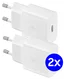 Originele Samsung 15W PD Power Adapter USB-C Oplader Duo Pack Wit