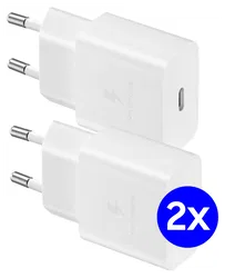 Originele Samsung 15W PD Power Adapter USB-C Oplader Duo Pack Wit afbeelding
