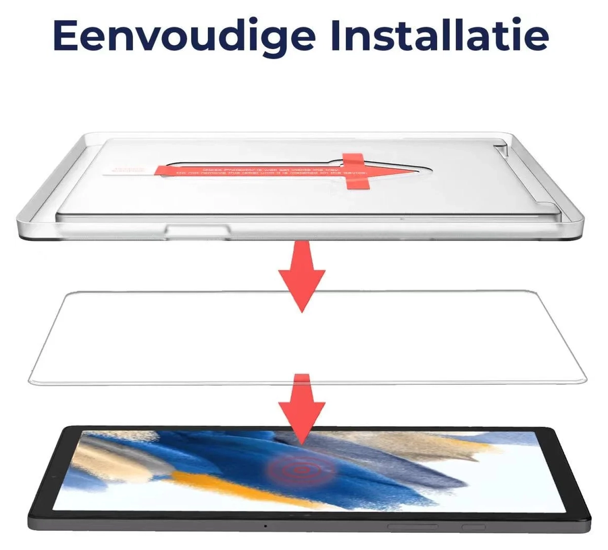Duo pack Rosso Samsung Galaxy Tab A8 Tempered Glass Installatietray afbeelding 2