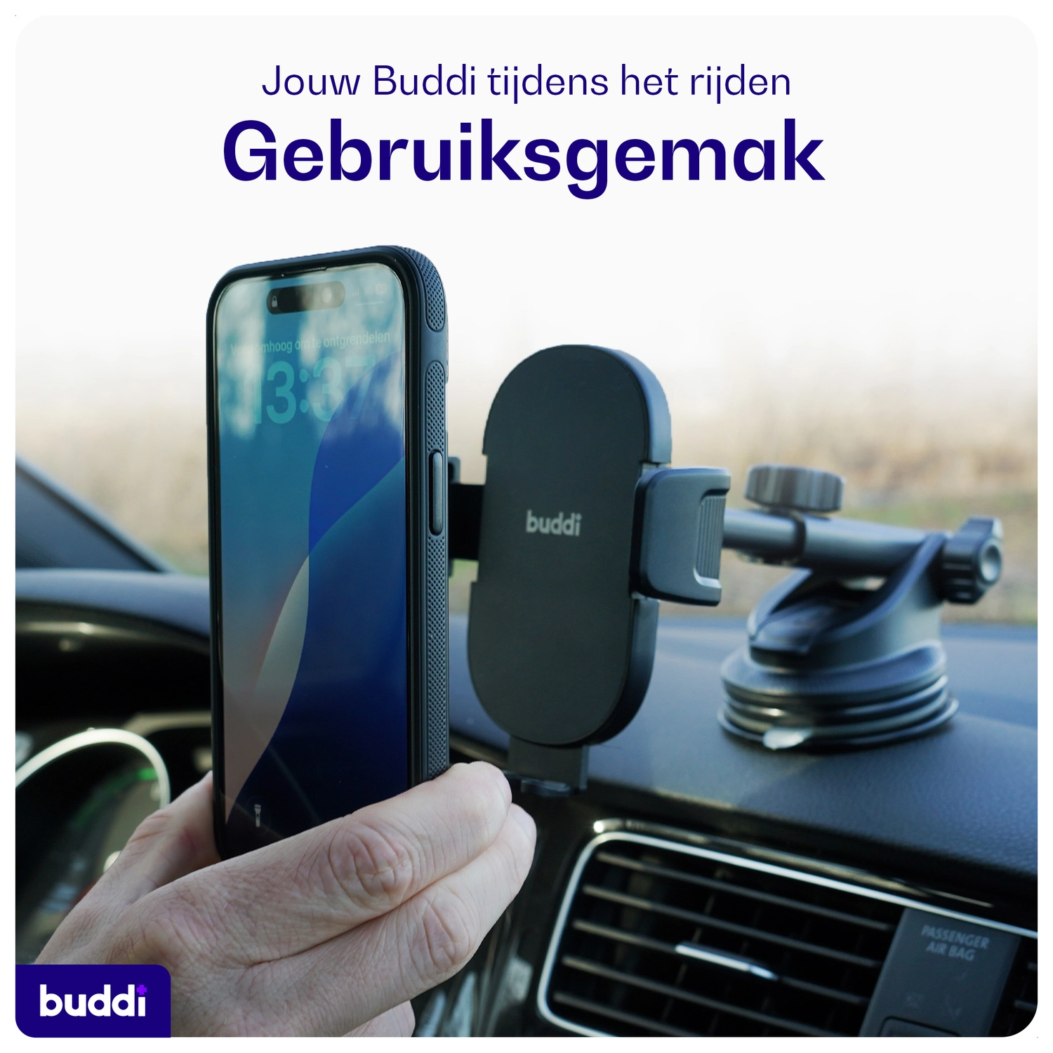 Buddi Way Universele Sticky Gel Pad voor Dashboard Zwart afbeelding 4