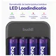 Buddi Battery Charger AA + AAA Batterij USB-C Oplader 4 Stuks Zwart afbeelding 3