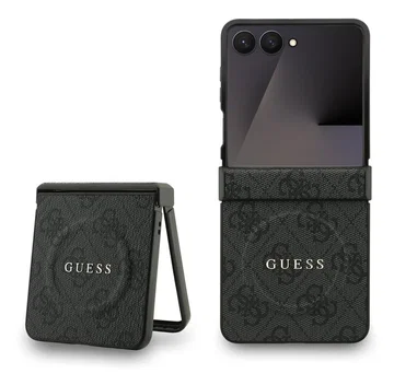 Guess 4G Classic MagSafe Samsung Galaxy Z Flip 7 Hoesje Back Cover Zwart