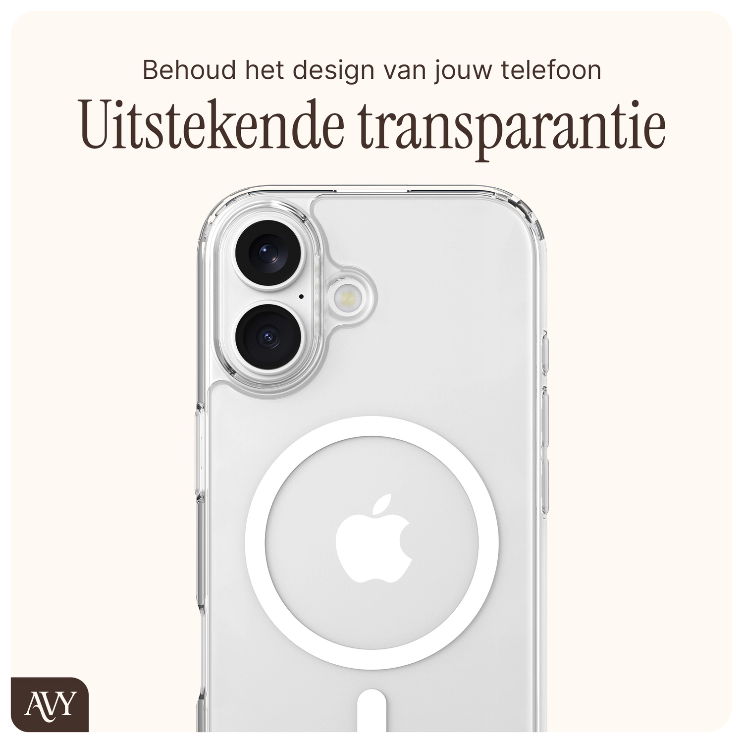 AVY Apple iPhone 17 Hoesje MagSafe met Koord Haakjes Transparant afbeelding 6