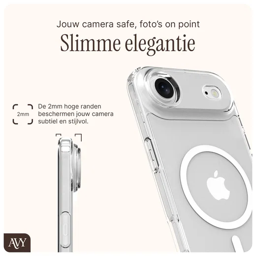 AVY Apple iPhone Air Hoesje MagSafe met Koord Haakjes Transparant afbeelding 5