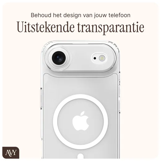 AVY Apple iPhone Air Hoesje MagSafe met Koord Haakjes Transparant afbeelding 6