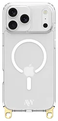 AVY Apple iPhone 17 Pro Hoesje MagSafe met Koord Haakjes Transparant afbeelding