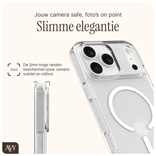 AVY Apple iPhone 17 Pro Hoesje MagSafe met Koord Haakjes Transparant afbeelding 7