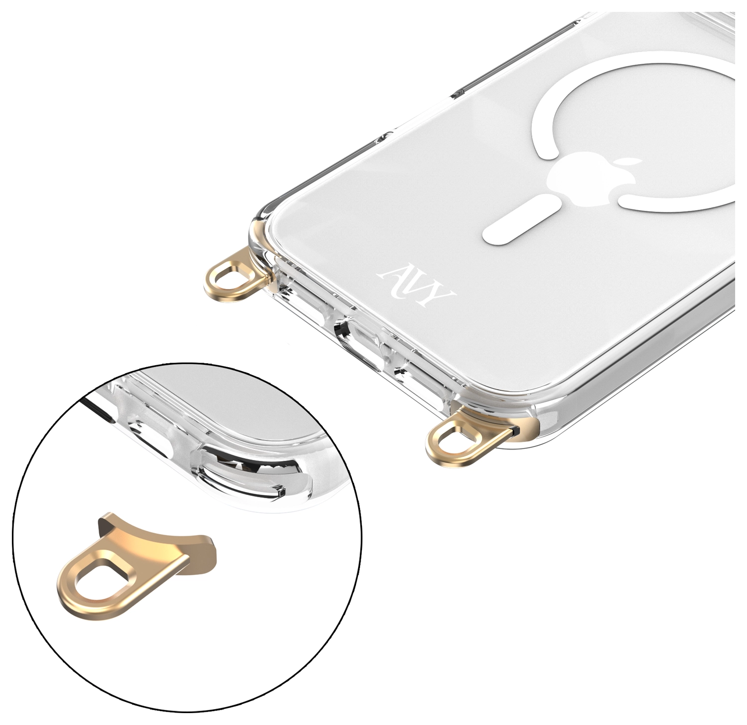 AVY Apple iPhone 17 Pro Hoesje MagSafe met Koord Haakjes Transparant afbeelding 11