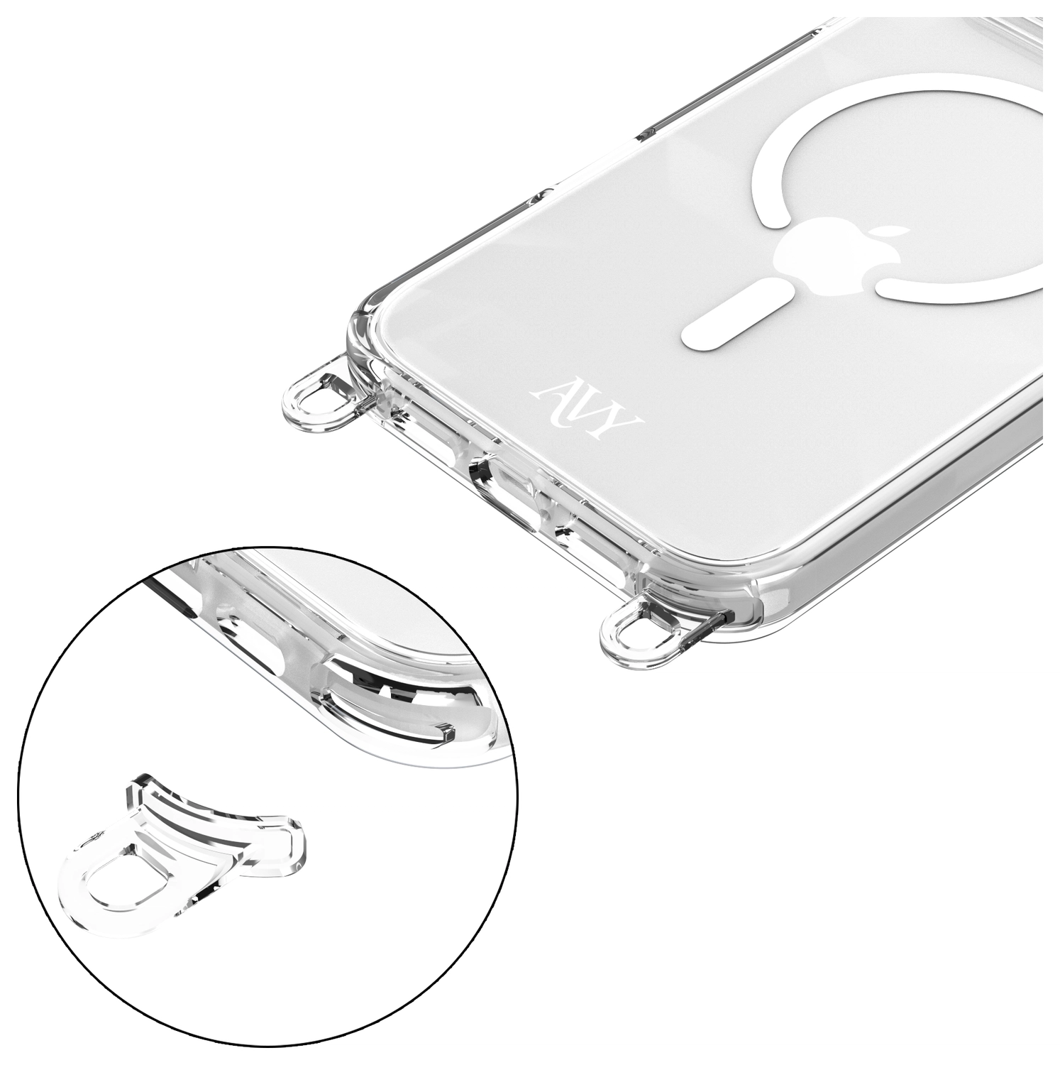 AVY Apple iPhone 17 Pro Hoesje MagSafe met Koord Haakjes Transparant afbeelding 12