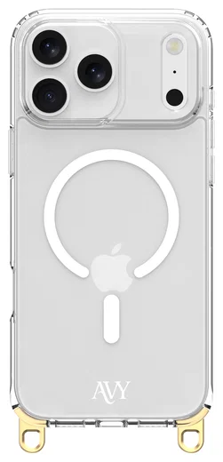 AVY Apple iPhone 17 Pro Max Hoesje MagSafe met Koord Haakjes Transparant afbeelding 1