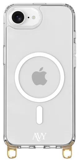 AVY Apple iPhone 17e / 16e Hoesje MagSafe met Koord Haakjes Transparant afbeelding 1