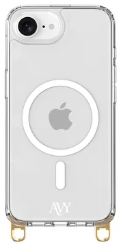 AVY Apple iPhone 17e / 16e Hoesje MagSafe met Koord Haakjes Transparant