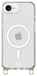 AVY Apple iPhone 16e Hoesje MagSafe met Koord Haakjes Transparant afbeelding