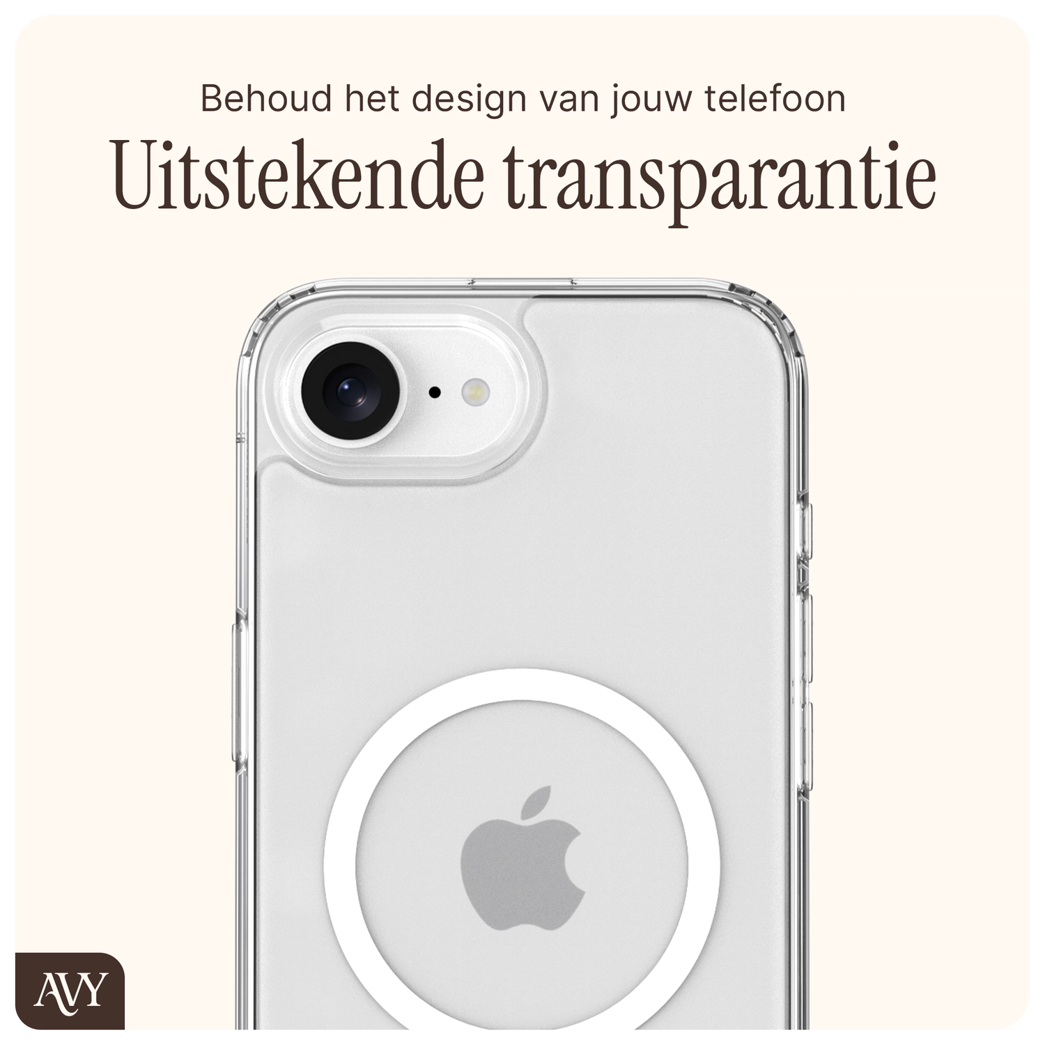 AVY Apple iPhone 17e / 16e Hoesje MagSafe met Koord Haakjes Transparant afbeelding 8