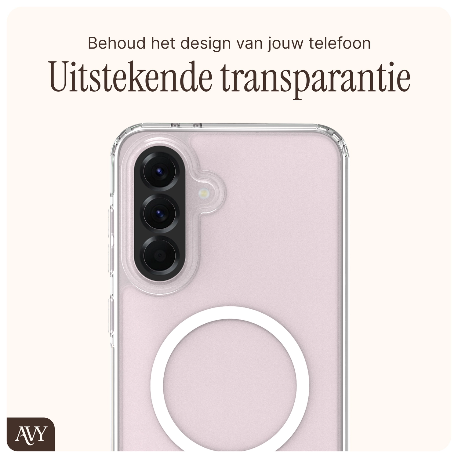AVY Samsung Galaxy A56 / A36 Hoesje MagSafe met Koord Haakjes Transparant afbeelding 5
