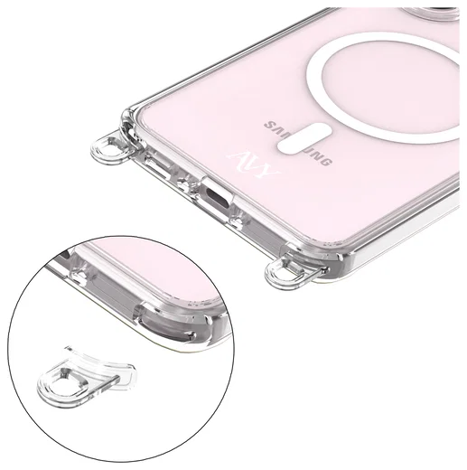 AVY Samsung Galaxy A56 / A36 Hoesje MagSafe met Koord Haakjes Transparant afbeelding 10