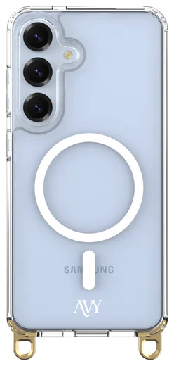 AVY Samsung Galaxy S25 / S24 Hoesje MagSafe met Koord Haakjes Transparant afbeelding 1