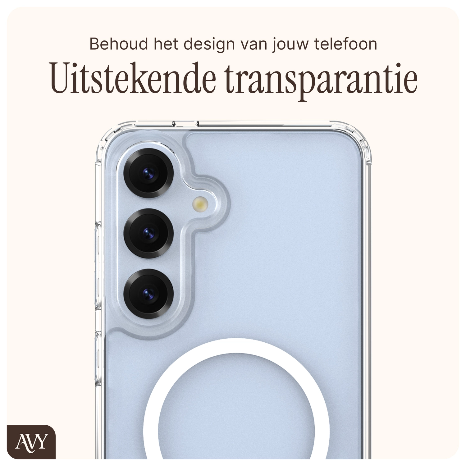 AVY Samsung Galaxy S25 / S24 Hoesje MagSafe met Koord Haakjes Transparant afbeelding 5
