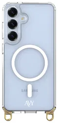 AVY Samsung S25 Plus / S24 Plus Hoesje MagSafe met Koord Haakjes Transparant afbeelding