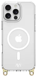 AVY Apple iPhone 16 Pro Hoesje MagSafe met Koord Haakjes Transparant afbeelding