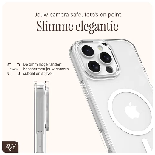AVY Apple iPhone 16 Pro Hoesje MagSafe met Koord Haakjes Transparant afbeelding 5